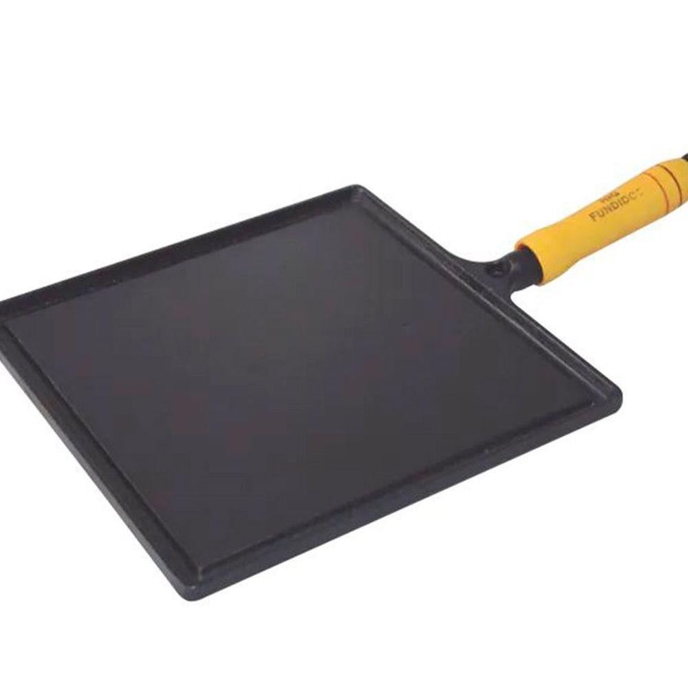 Bifeteira de Ferro Fundido Quadrada Lisa 22cm Rig Fundidos - 1