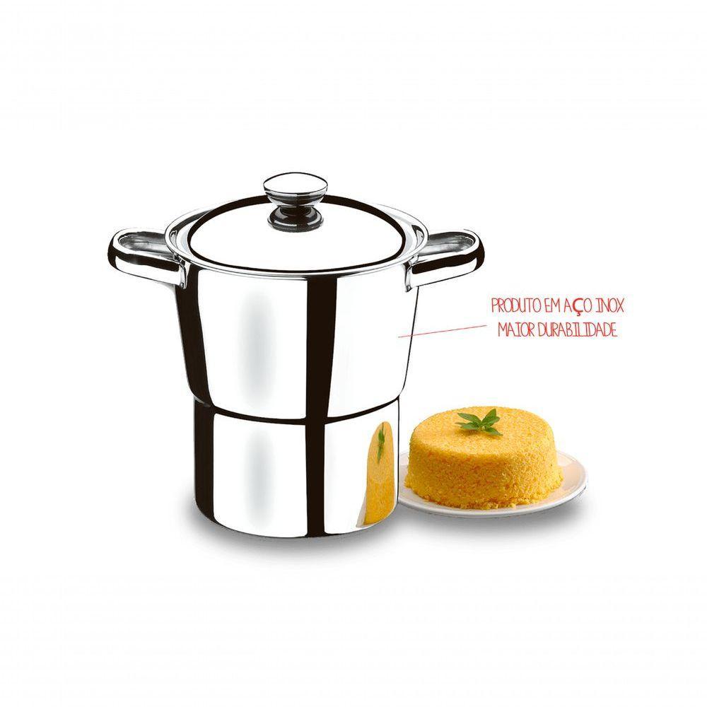 Cuscuzeira 16cm De Diâmetro (19cm Total) Estrutura 100% Em Polido Sem 2l Linha Lyon Inox - 3