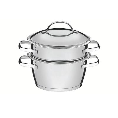 Cuscuzeira Allegra Cozi Vapore em Aço Inox Fundo Triplo 16cm 1,5L 2 Peças Tramontina