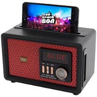 Caixa De Som Bluetooth Usb Sd Rádio Fm Vermelho Ms071bt - 1