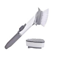Escova De Limpeza 2 Em 1 Dispenser Detergente Esponja Limpa Cozinha Louça Kit Com 9