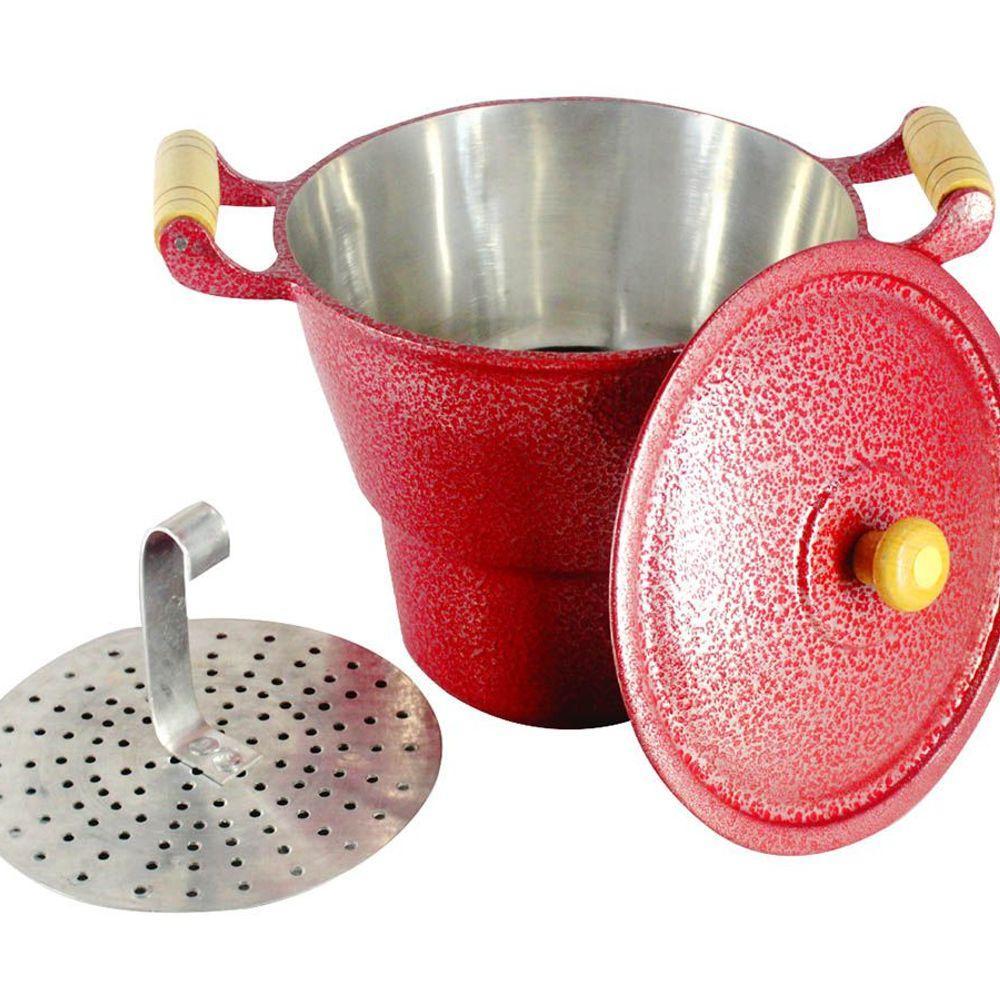 Cuscuzeiro Panela Alumínio Fundido Craqueado Vermelho N20 - 1