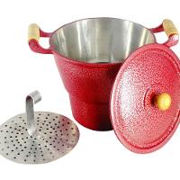 Cuscuzeiro Panela Alumínio Fundido Craqueado Vermelho N20 - 1