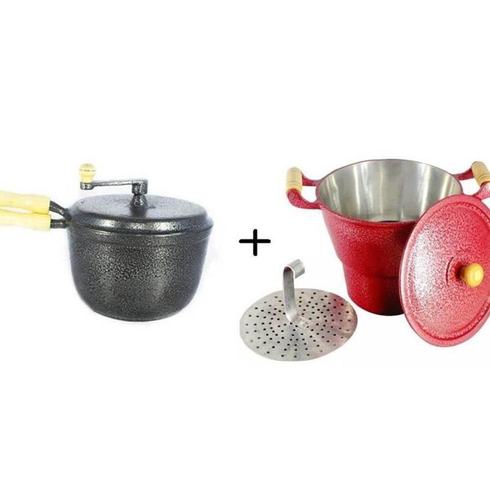 Cuscuzeiro N20 + Pipoqueira de Alumínio Fundido Craqueados - 1