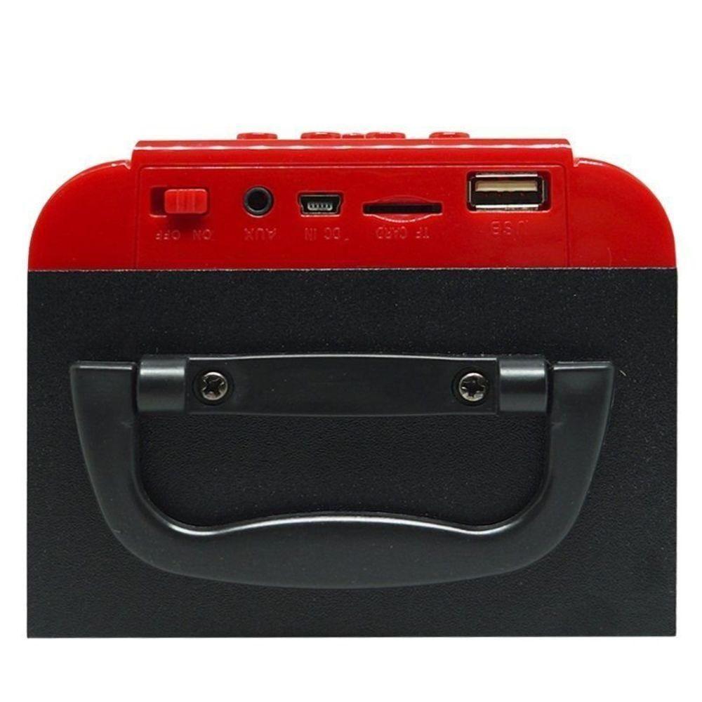 Caixa de Som Portátil Bluetooth Mp3 Usb Radio Fm 6w Grasep D-bh1065 Vermelha - 6