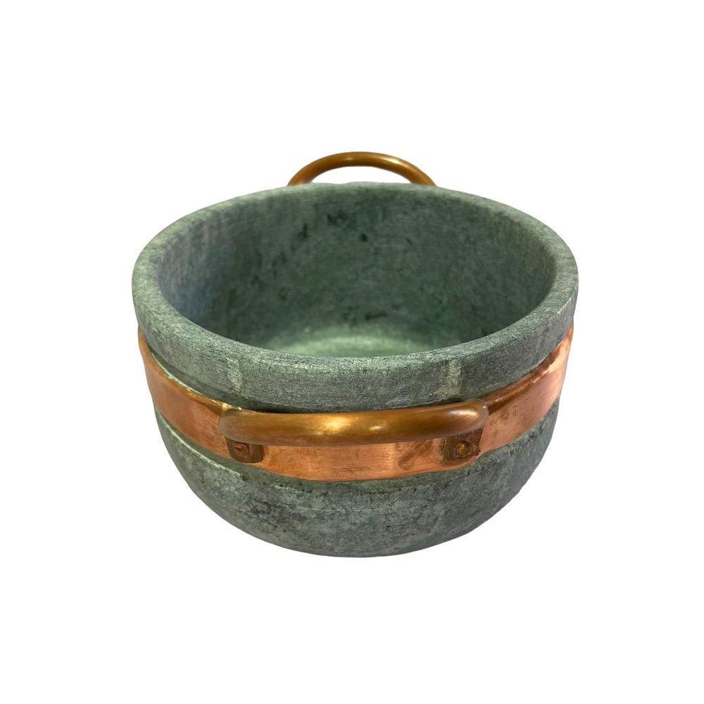 Kit 2 Cumbucas Alça De Cobre Pedra Sabão Caldo Sopa 500ml - 5