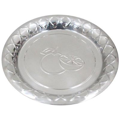 Kit 2 Bandejas Em Aço Inox Redonda 22cm