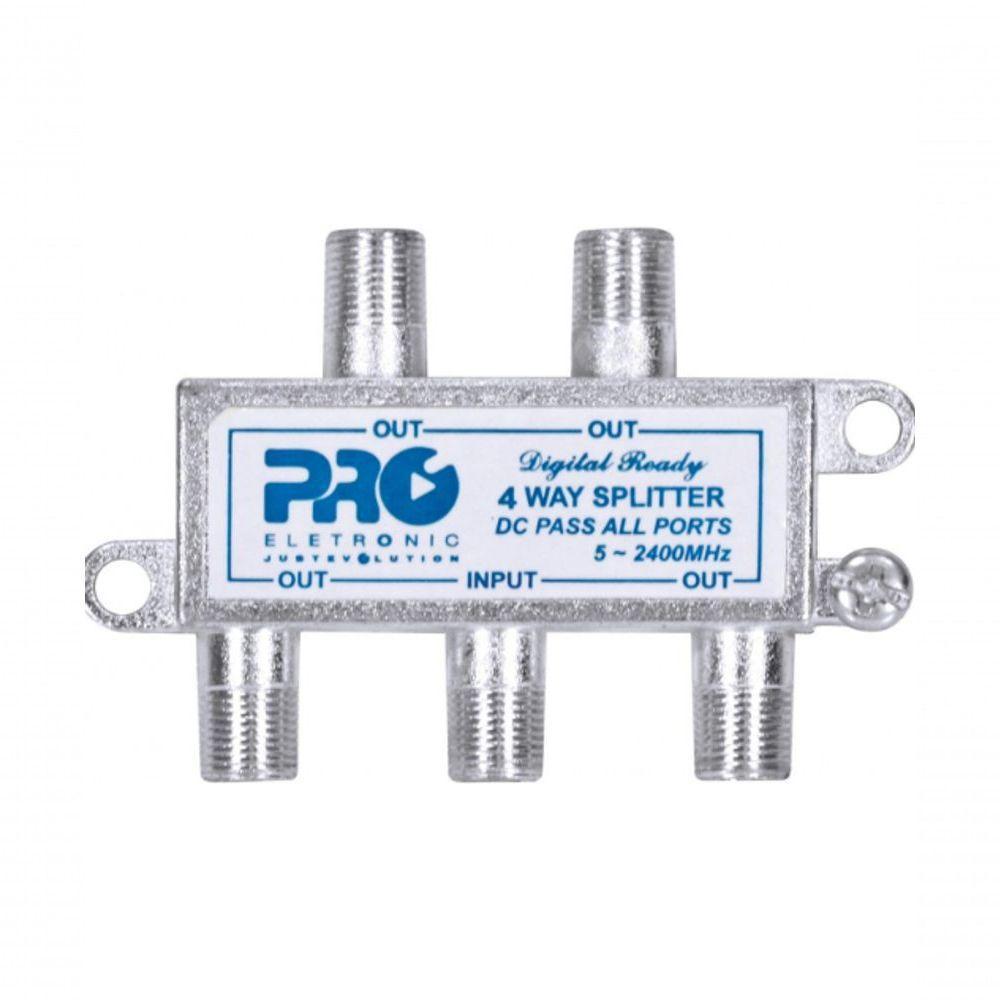 Divisor Satelite 1 Entrada E 4 Saidas - 5~2400 Mhz (Vhf / Uhv/Satelite) Com Passagem Dc Pqdv-2024B - 1