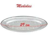 Kit 4 Bandejas Oval Em Aço Inox 29cm - 2