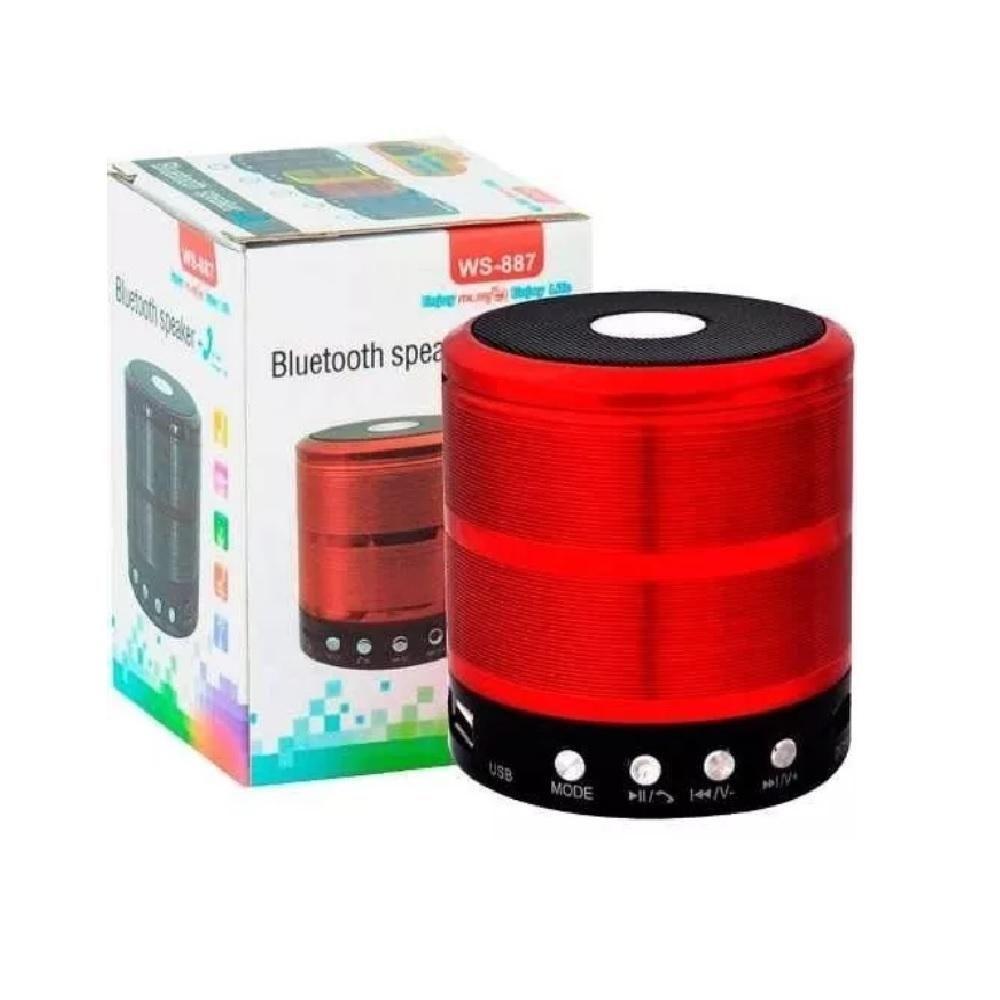 Mini Caixa De Som Portátil Speaker Ws-887 Vermelho - 2