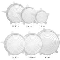 Kit 6 Super Tampas Potes Universal Stretch Silicone Premium - 3