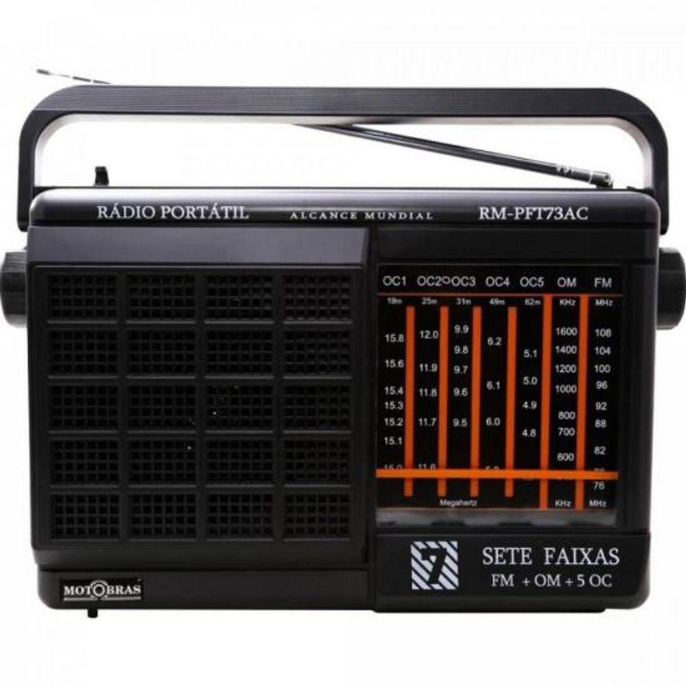 Rádio Portátil 7 Faixas Rm-pft73ac Preto Motobras - 1