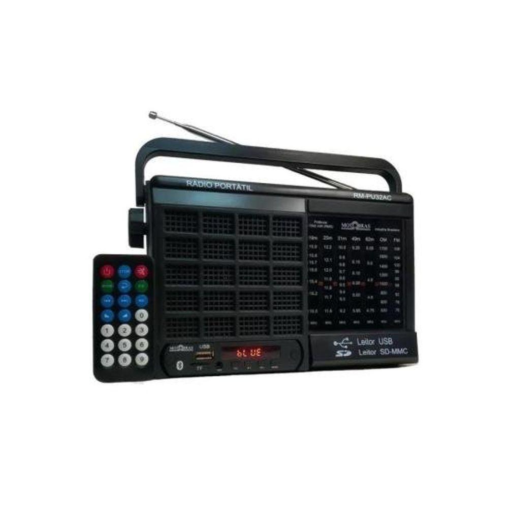 Rádio Portátil 7 Faixas Rm-pu32ac Preto Motobras - 1