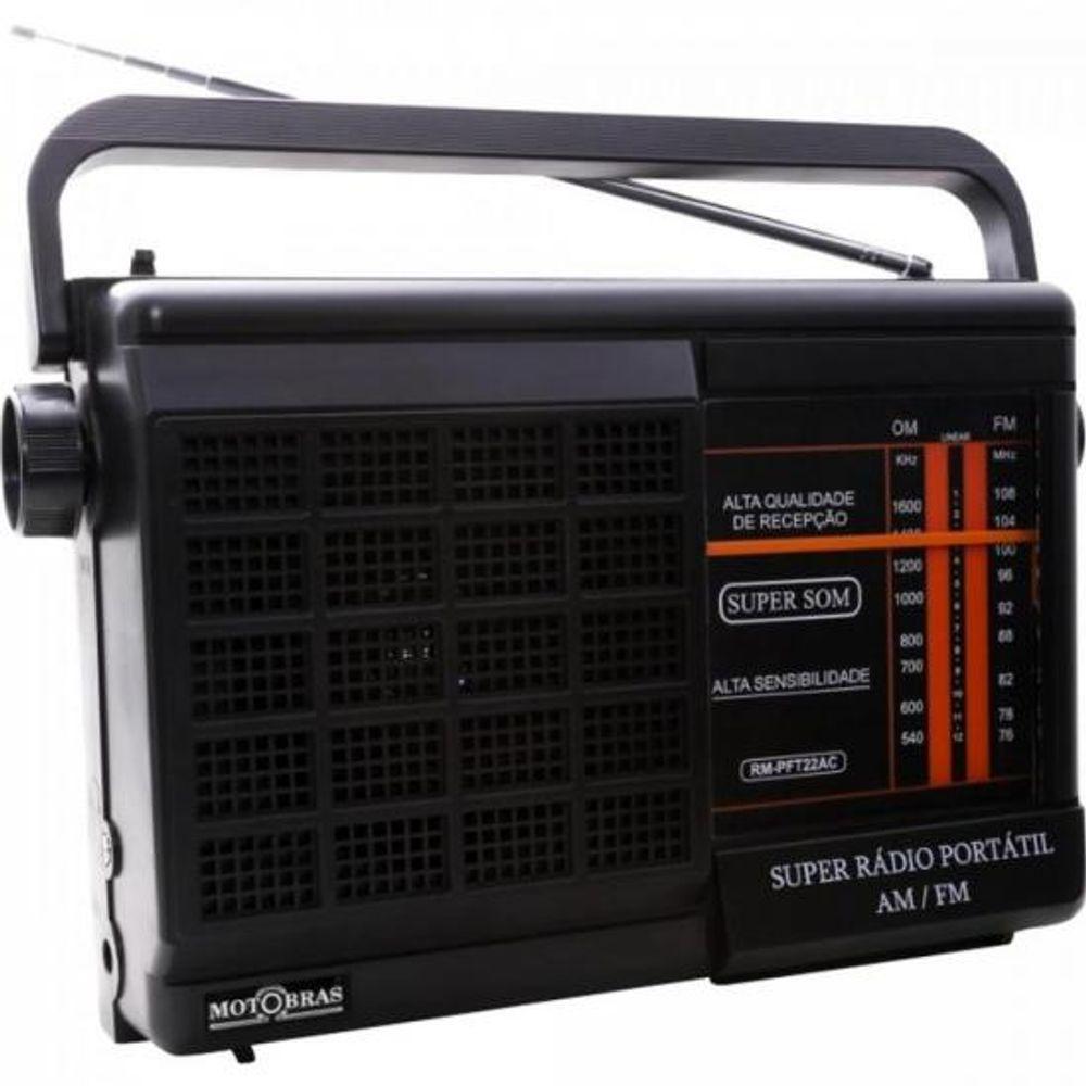 Rádio Portátil 2 Faixas Rm-pft22ac Preto Motobras - 2