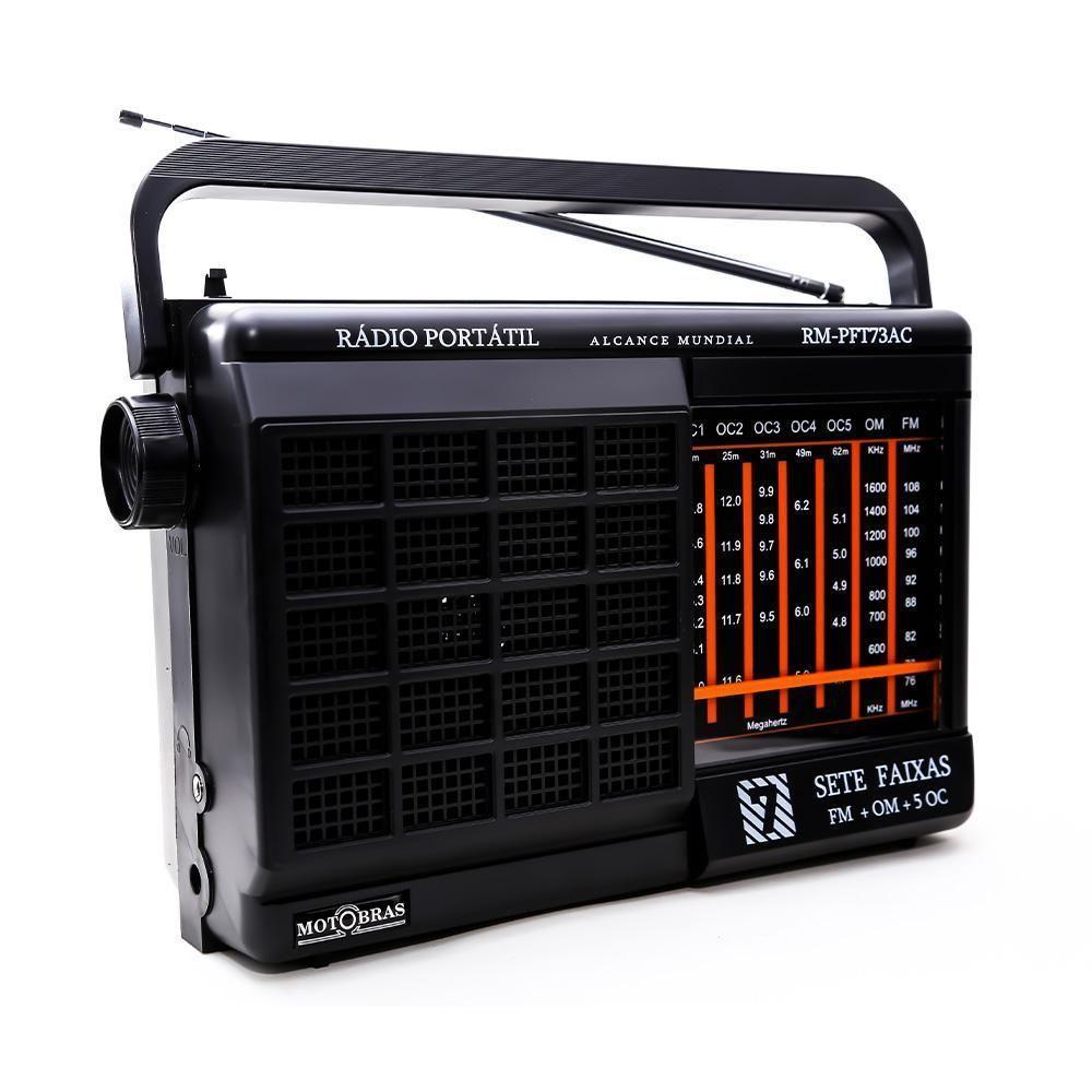 Rádio Portátil Motobras Pft73 7 Faixas Bivolt Preto Bilvolt - 5