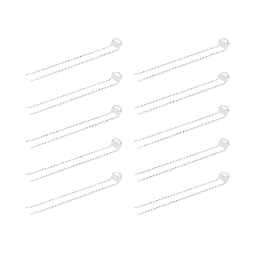 Kit Suporte De Vassouras Com 10 Peças Branco 25 Cm - Cor: Branco - 1