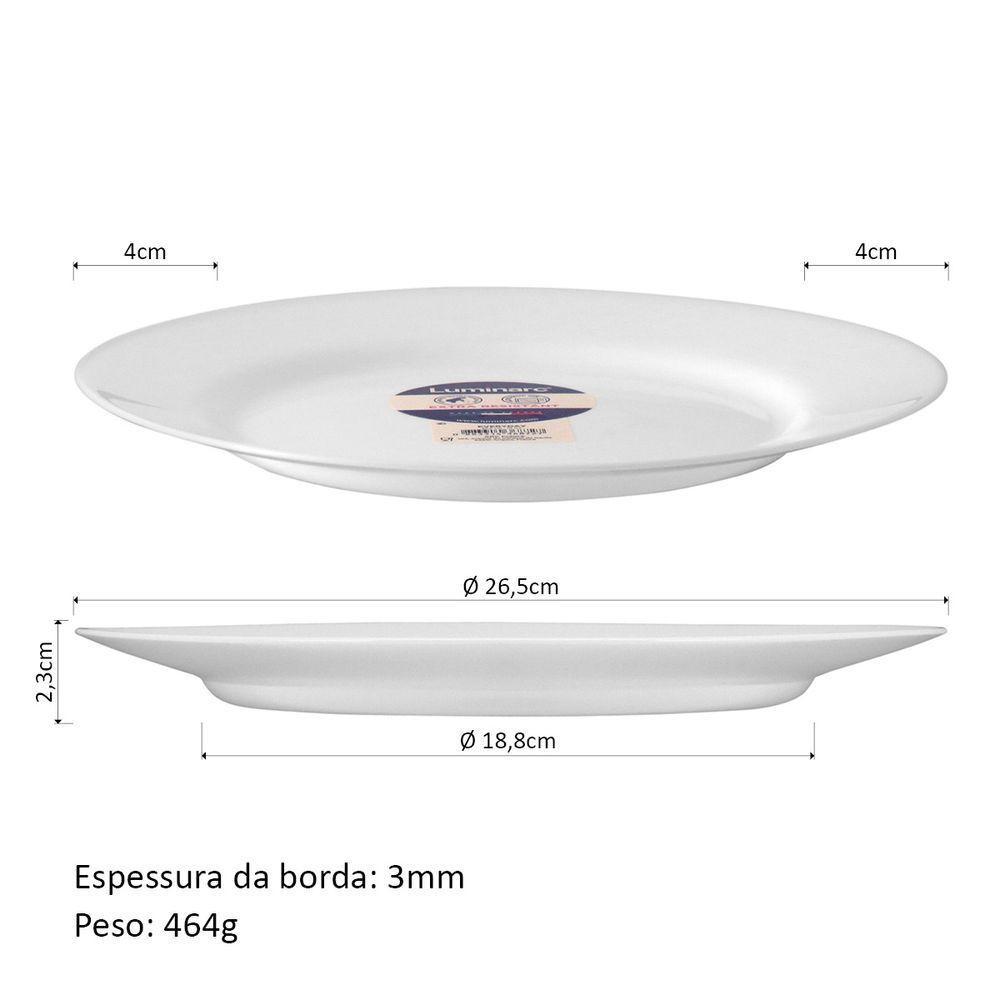 Luminarc Everyday Prato Raso 3X27X27Cm Vidro Temperado Branco 6Pç - 2