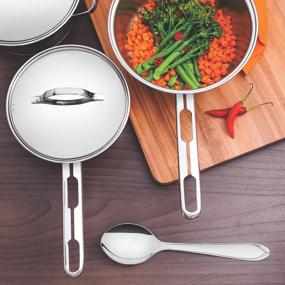 Panela Allegra Aço Inox Fundo Triplo Fogões De Indução 16 Cm 1,5 L - Tramontina 62651161 - 2