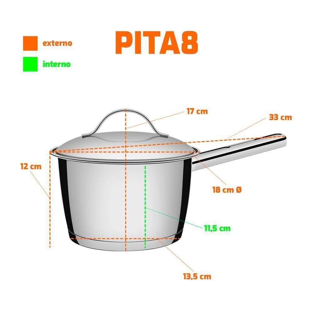 Panela Caldeirão Com Cabo Allegra Aço Inox Fundo Triplo 16 Cm 2,1l Pita8 - Tramontina 62657160 - 3