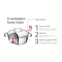 Panela Caldeirão Com Cabo Allegra Aço Inox Fundo Triplo 16 Cm 2,1l Pita8 - Tramontina 62657160 - 5
