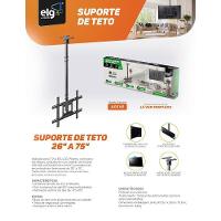 Suporte De Teto Para Tv 32 A 75 Altura Ajustável A05v6 Preto Elg