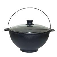 Panela Polenteira De Ferro Fundido Com Tampa Vidro 26Cm 5L - 1