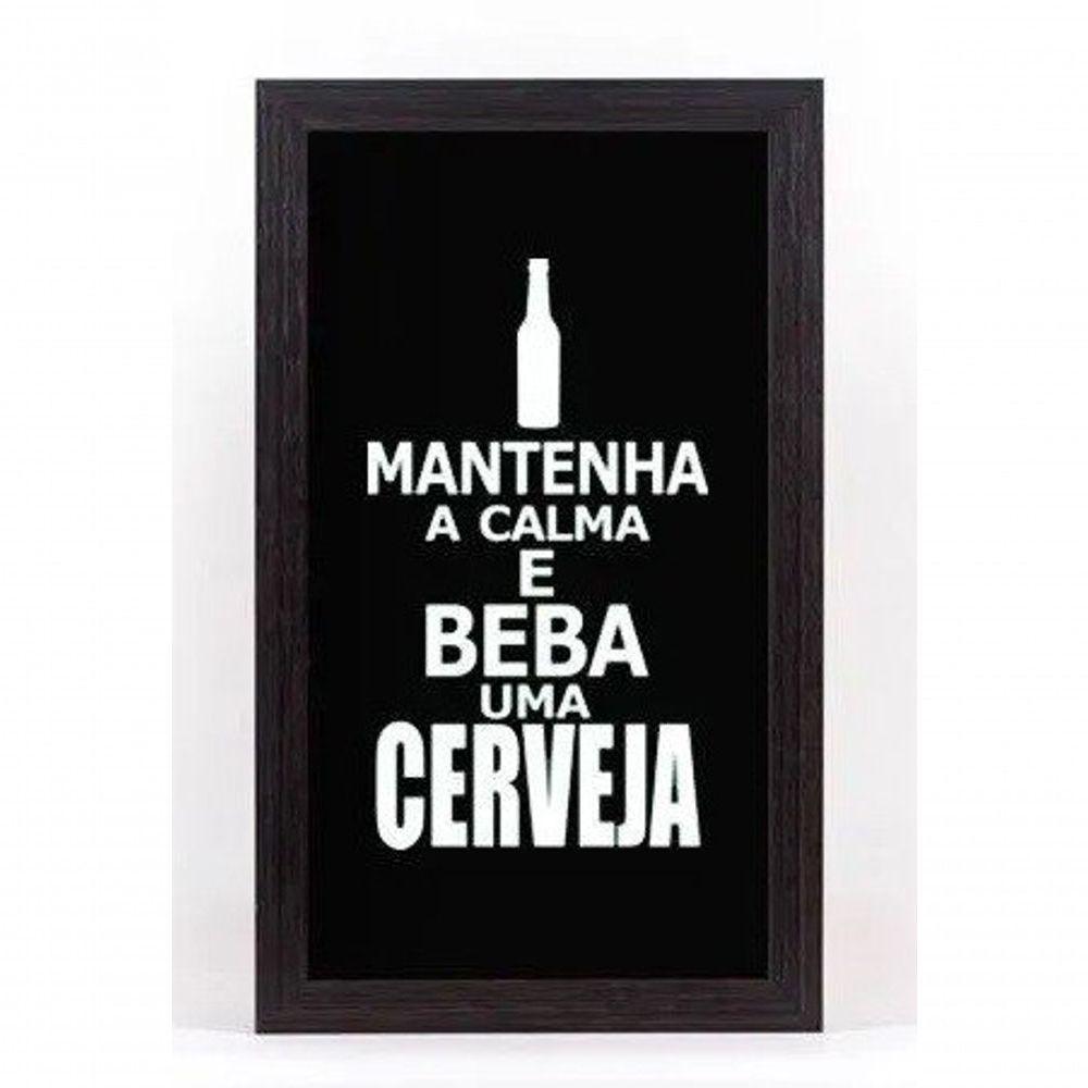 Quadro Porta Tampinhas Pequeno - Mantenha A Calma 1147 único - 1