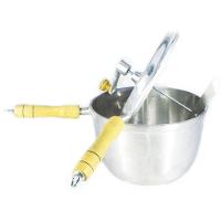 Pipoqueira Alumínio Fundido Polida Cabo Madeira N22