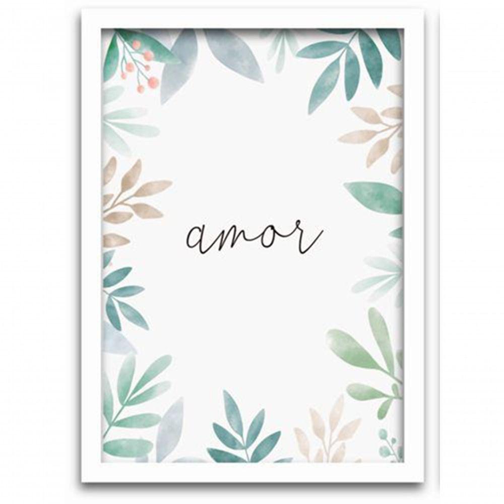 Quadros Decorativos 3 Peças 40x60 Amor Fé Paz Moldura Branca - 7