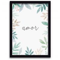 Quadros Decorativos 3 Peças 40x60 Amor Fé Paz Moldura Preta - 11