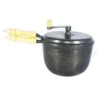 Pipoqueira Alumínio Fundido Craqueada Cabo Madeira N24 Preto - 2