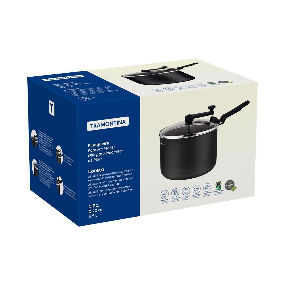 Pipoqueira Loreto Em Alumínio Antiaderente Starflon Grafite 20 Cm 3,5 L - Tramontina 20387020 - 4