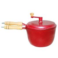 Pipoqueira Alumínio Fundido Craqueada Cabo Madeira N22 - 3