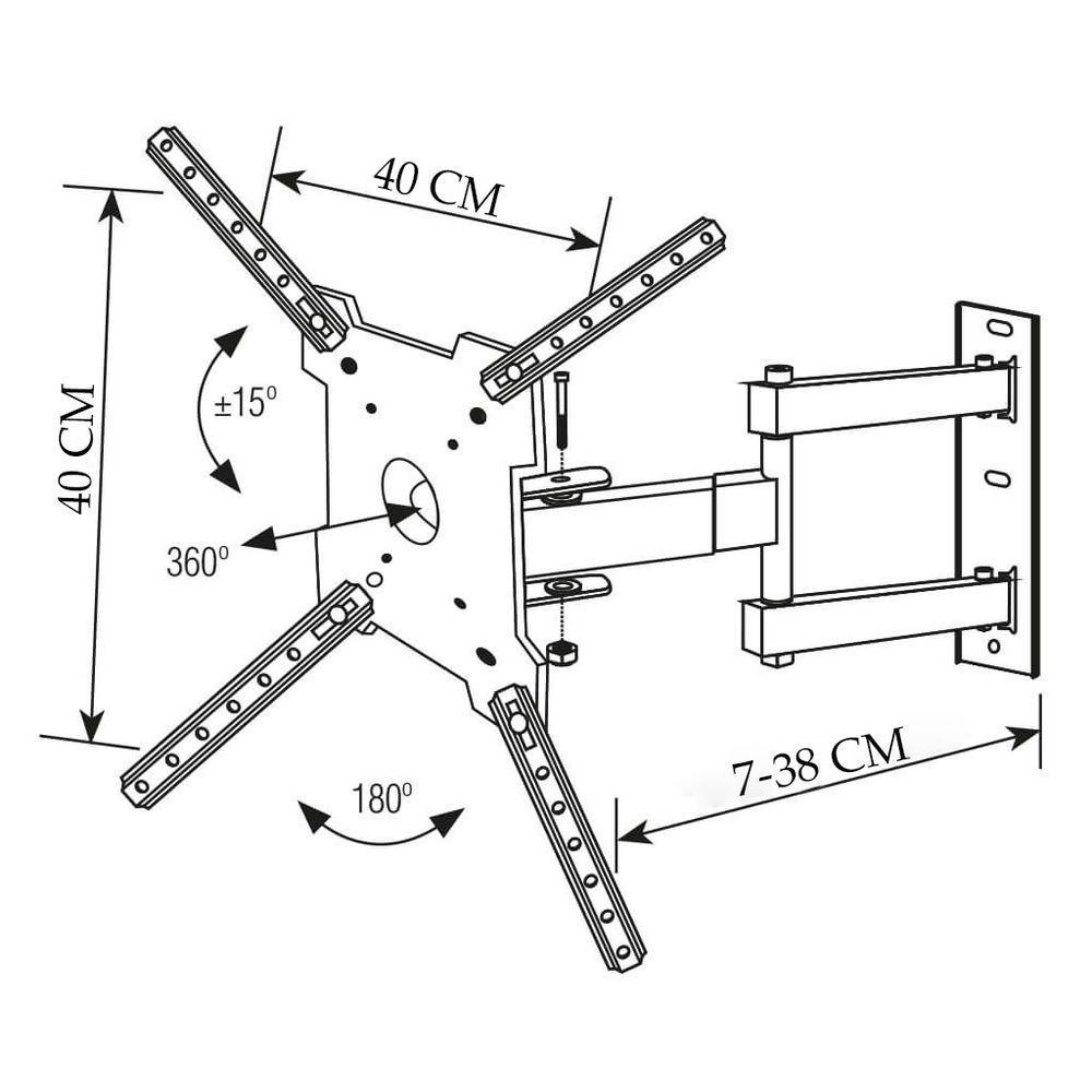 Suporte Tri-articulado Brasforma Para Tv De 10 A 55 Smart Tv, Led, Lcd, Plasma, 3d - 5
