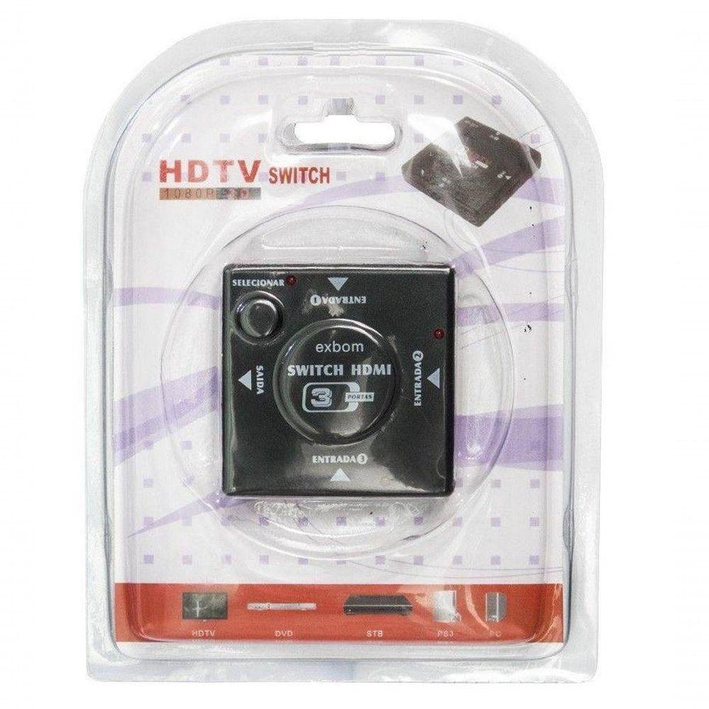 Switch Hdmi Divisor Hub Com 3 Portas Hdmi Full Hd 1080p - 2