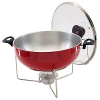 Rechaud Vermelho A álcool Com Tampa De Vidro 6,5l - 2