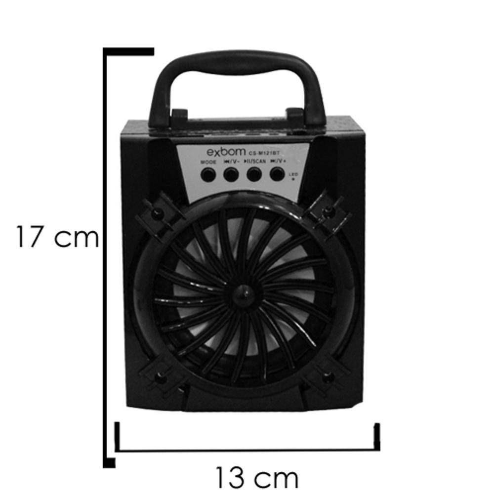 Caixa Caixinha Som Portátil Bluetooth Mp3 Usb Radio Fm Auxiliar 8w Preto - 3