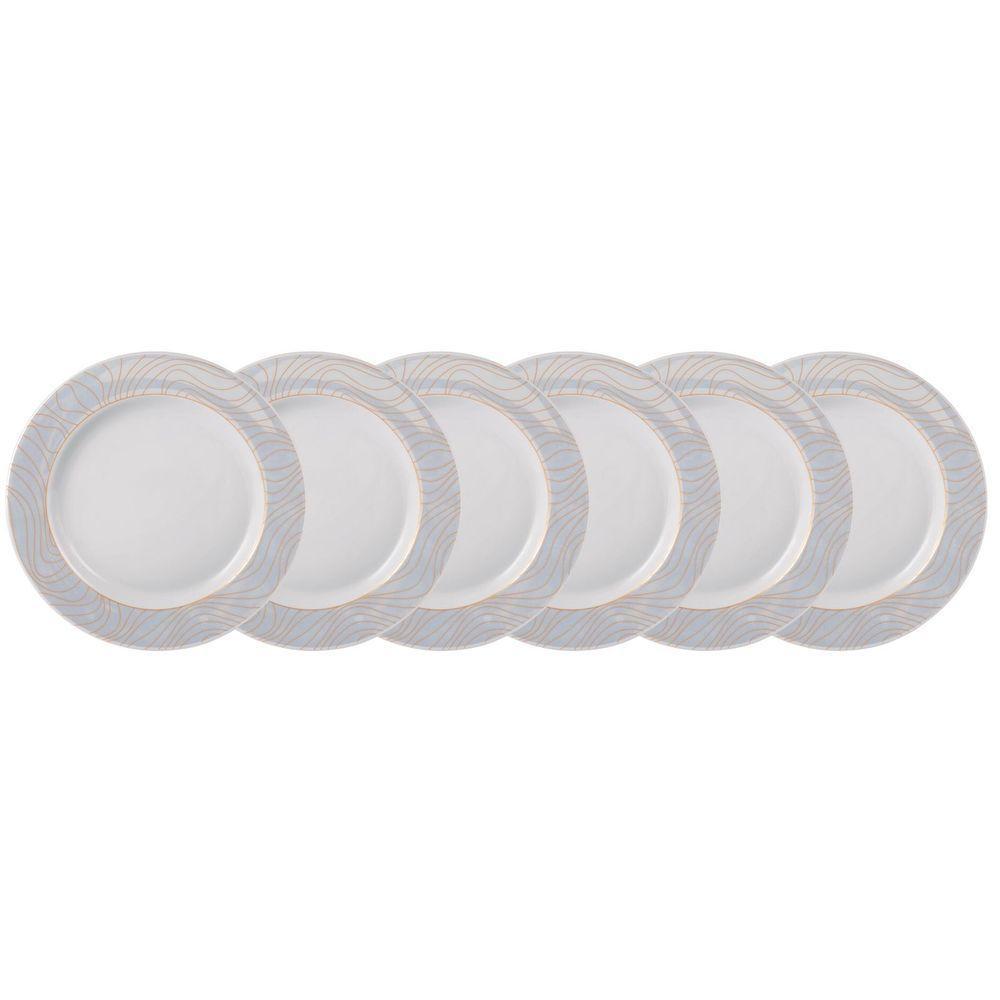 Conjunto De Pratos De Sobremesa 06 Peças Golden Oak Schmidt - 1