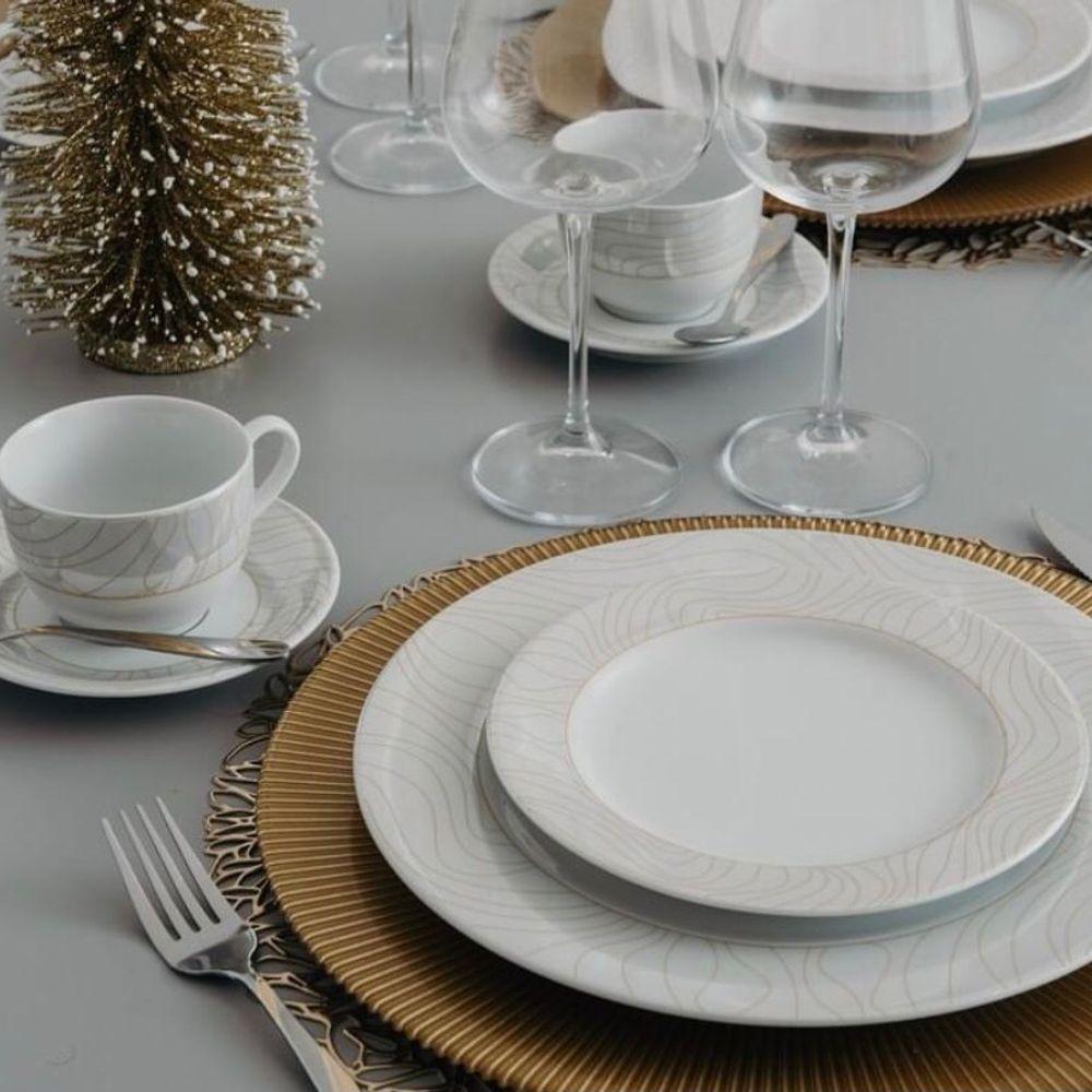 Conjunto De Pratos De Sobremesa 06 Peças Golden Oak Schmidt - 7