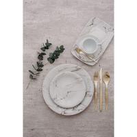 Conjunto De Pratos Fundos 06 Peças Mármore Cinza Schmidt - 5