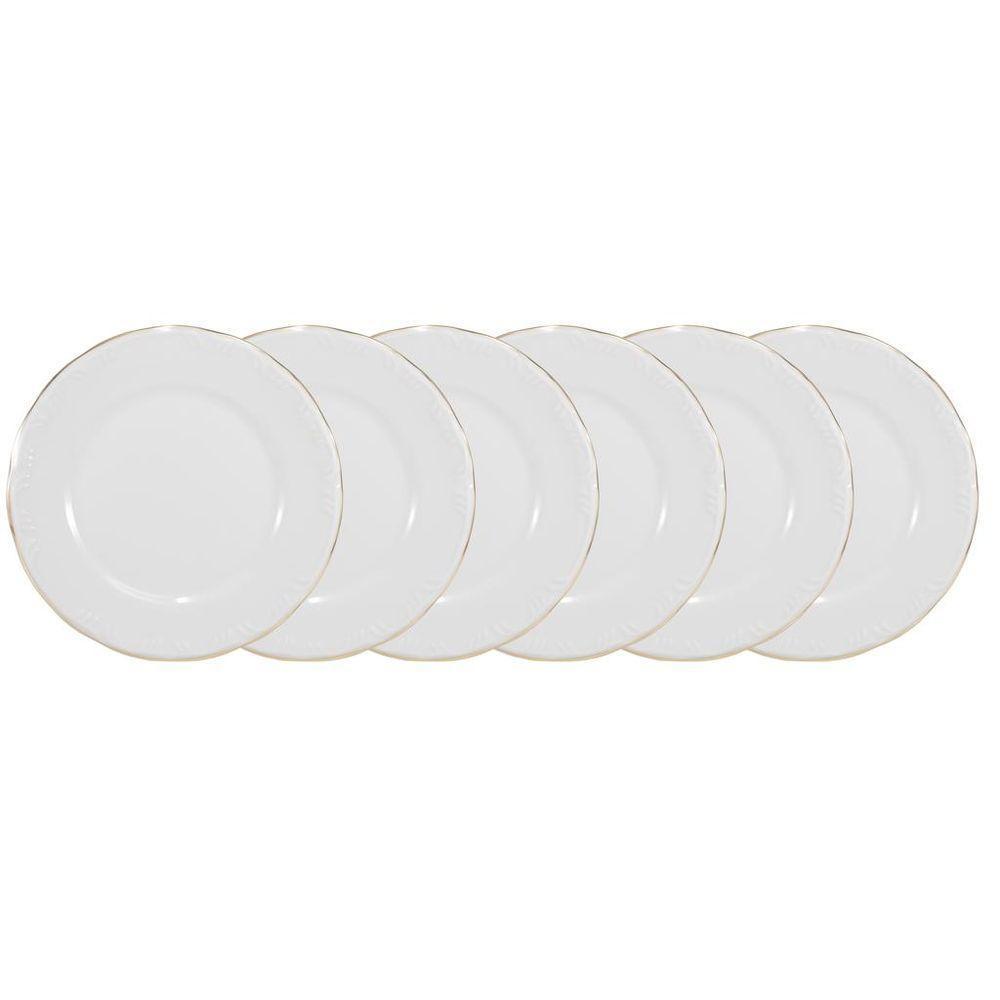 Conjunto De Pratos Rasos 06 Peças Pomerode Ouro Schmidt - 1