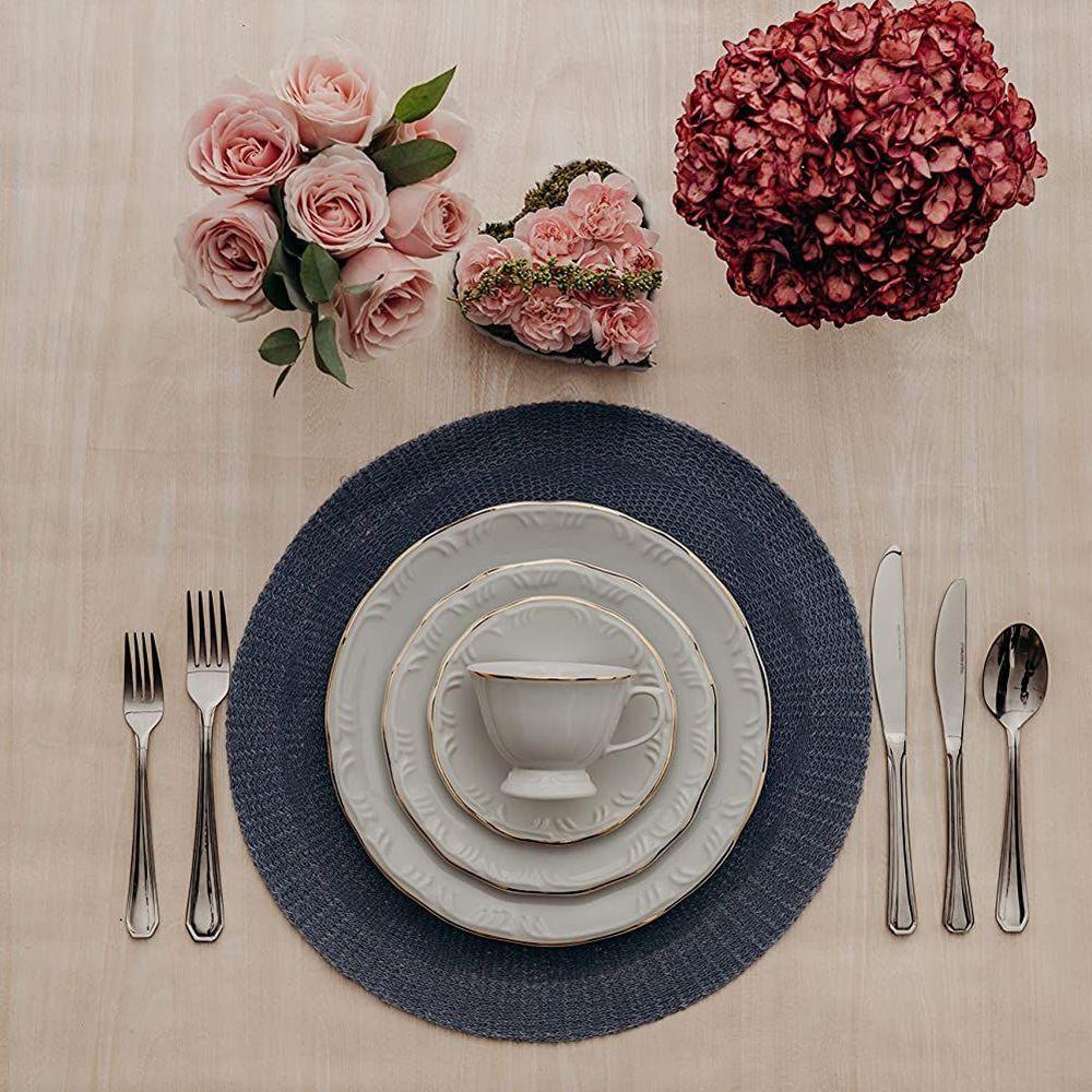 Conjunto De Pratos Rasos 06 Peças Pomerode Ouro Schmidt - 7