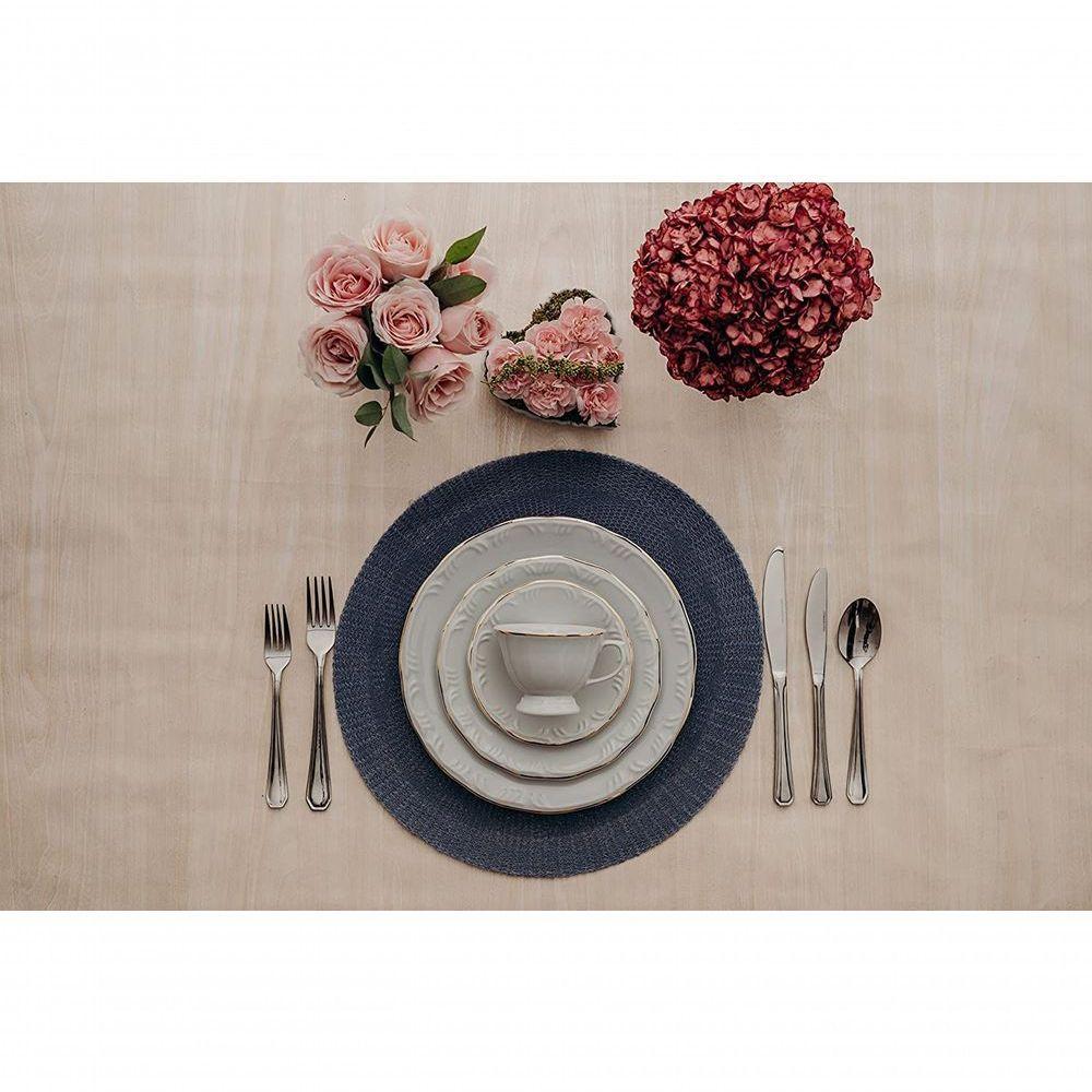 Conjunto De Pratos Rasos 06 Peças Pomerode Ouro Schmidt - 8