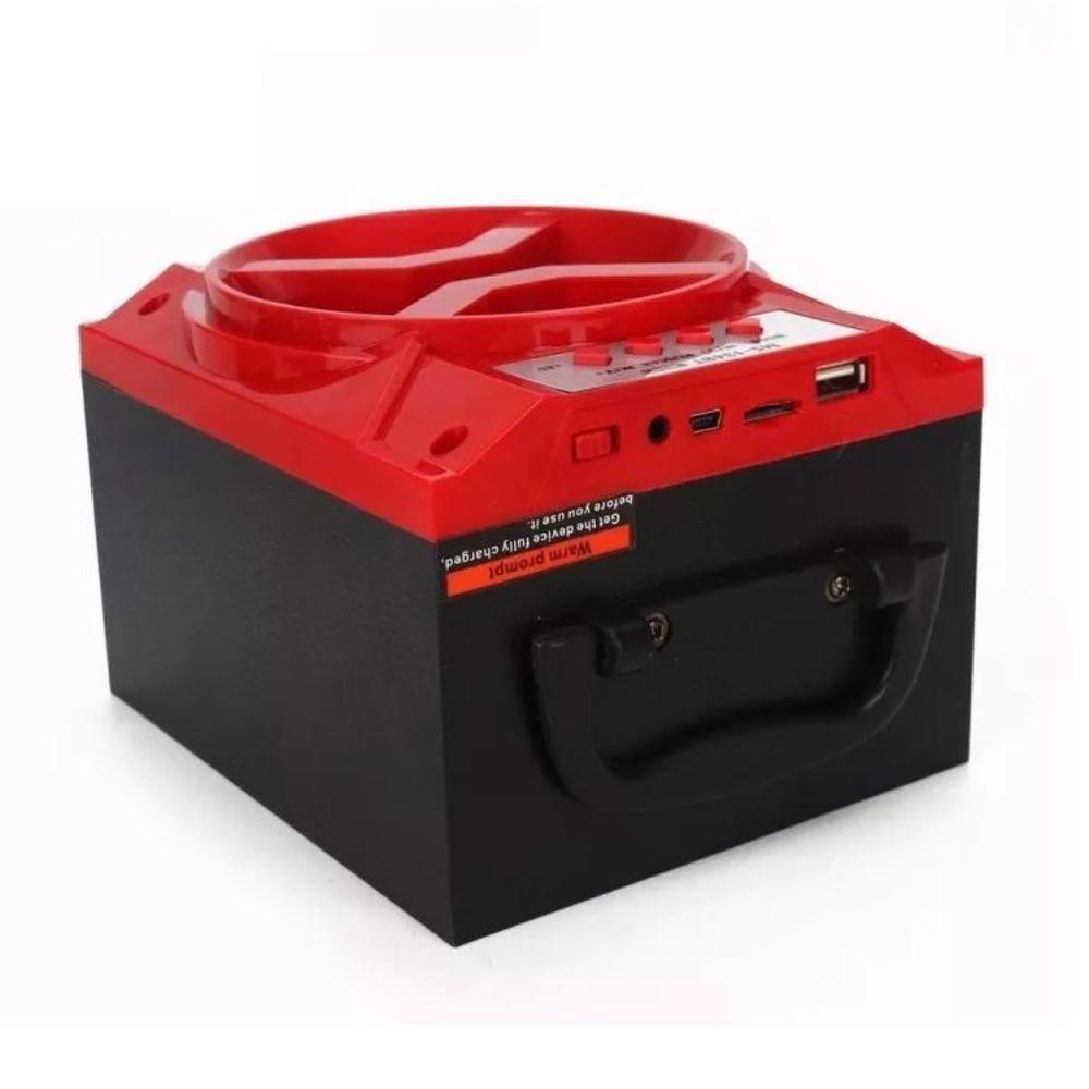 Caixa de Som Portátil Bluetooth Mp3 Usb Radio Fm Auxiliar 8w Aero Vermelha - 4