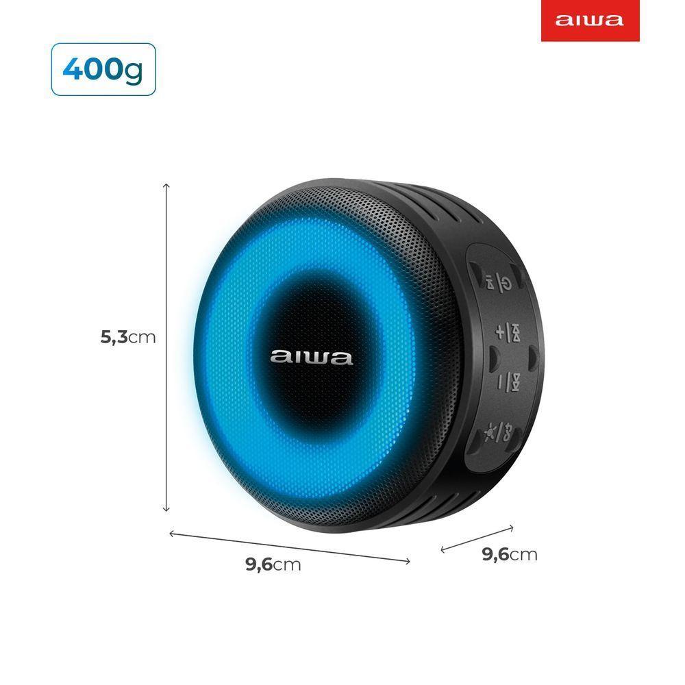 Caixa De Som Speaker Aiwa Bluetooth Luzes Multicores Ip65 Mini Speaker Aws-sp-02 Bivolt - 3