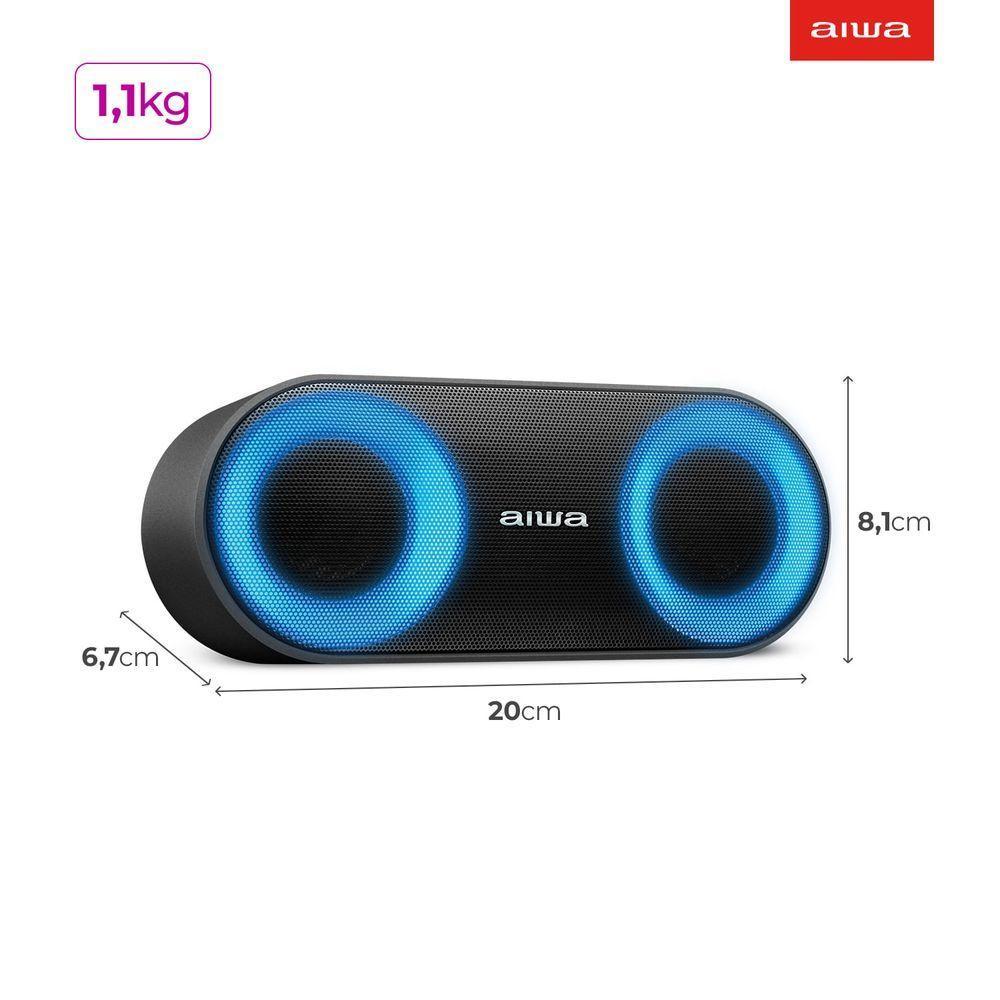 Caixa De Som Speaker Aiwa Bluetooth Luzes Multicores Ip65 Mini Speaker Aws-sp-01 Bivolt - 3