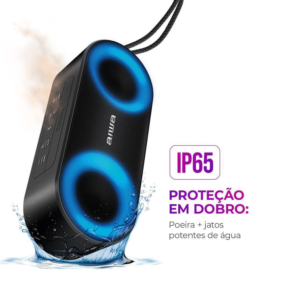 Caixa De Som Speaker Aiwa Bluetooth Luzes Multicores Ip65 Mini Speaker Aws-sp-01 Bivolt - 4