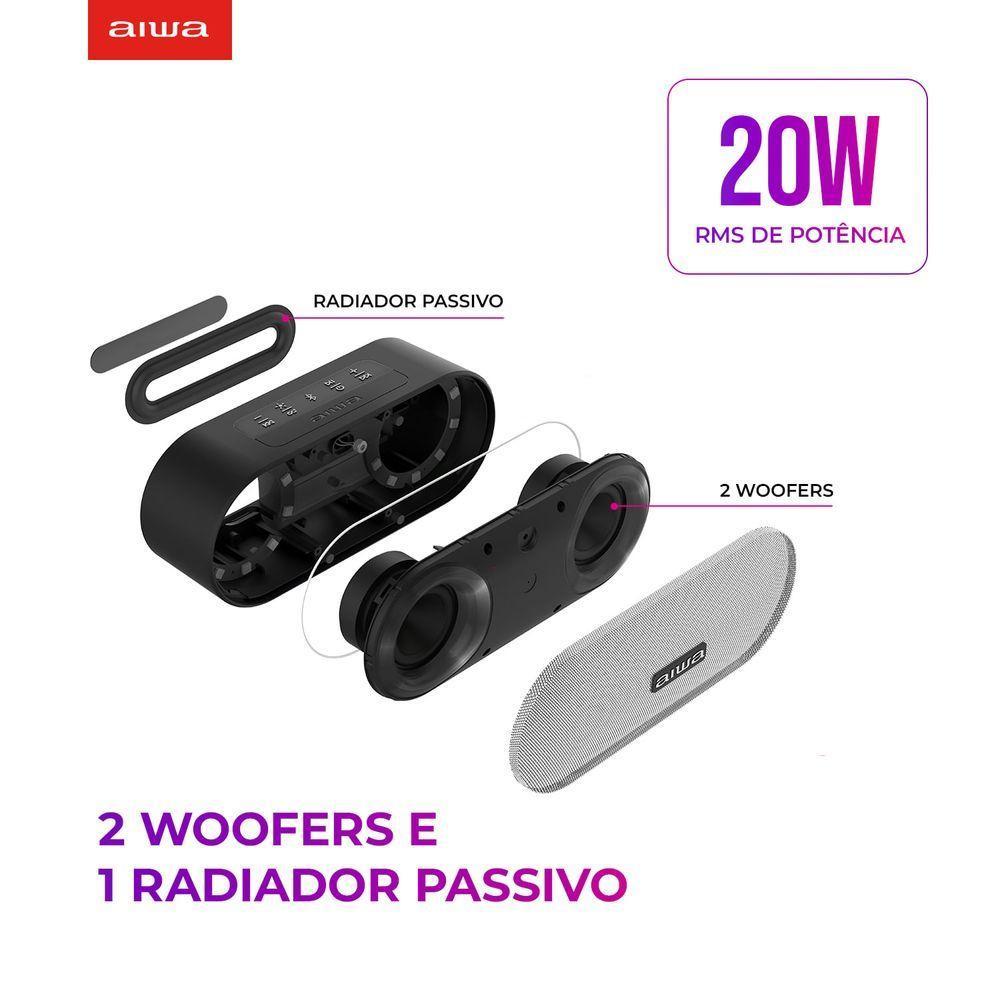 Caixa De Som Speaker Aiwa Bluetooth Luzes Multicores Ip65 Mini Speaker Aws-sp-01 Bivolt - 6