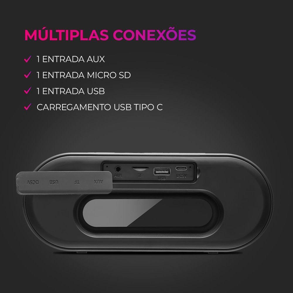 Caixa De Som Speaker Aiwa Bluetooth Luzes Multicores Ip65 Mini Speaker Aws-sp-01 Bivolt - 9