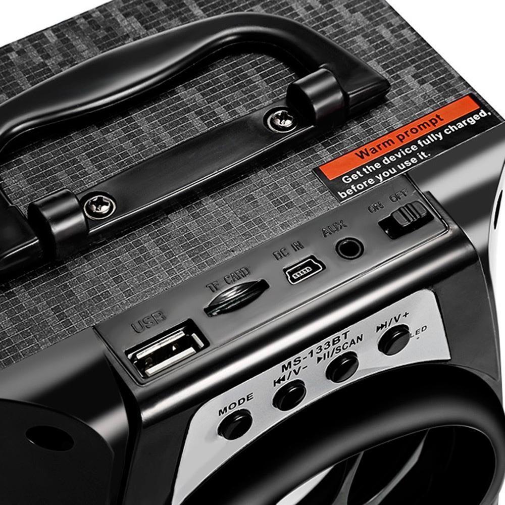 Caixa Som Portátil Bluetooth Mp3 Pen Drive Radio Fm Auxiliar - 4